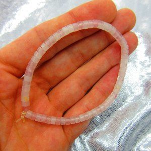 Rose Quartz 4mm Heishi 7" Stretchy Gemstone Bracelet